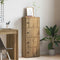Boekenkast 40x24x102 cm bewerkt hout artisanaal eikenkleurig