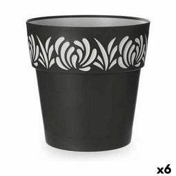 Zelfwaterende bloempot Stefanplast Gaia Antraciet Plastic 29 x 29 x 29 cm (6 Stuks)