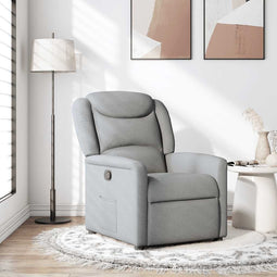 Fauteuil verstelbaar stof lichtgrijs
