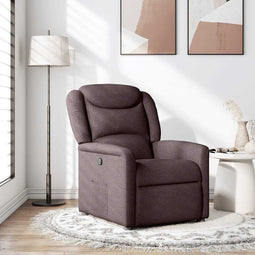 Fauteuil verstelbaar stof donkerbruin