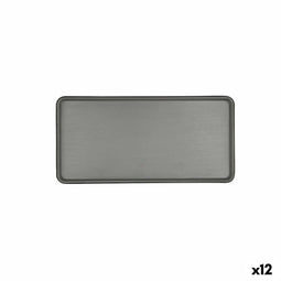 Snackdienblad Bidasoa Gio Zwart Plastic 24 x 11,5 cm (12 Stuks)