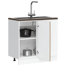 Keuken onderkast Kalmar bewerkt hout oud houtkleurig