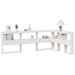 Boekenkast Hoofdeinde L-vormig 120 cm massief grenenhout wit