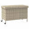 Tuinbox met wielen 110x55x73 cm poly rattan lichtgrijs