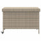 Tuinbox met wielen 110x55x73 cm poly rattan lichtgrijs