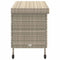 Tuinbox met wielen 110x55x73 cm poly rattan lichtgrijs