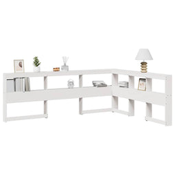 Boekenkast Hoofdeinde L-vormig 150 cm massief grenenhout wit