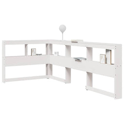 Boekenkast Hoofdeinde L-vormig 90 cm massief grenenhout wit