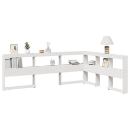 Boekenkast Hoofdeinde L-vormig 160 cm massief grenenhout wit