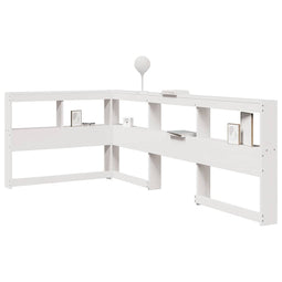 Boekenkast Hoofdeinde L-vormig 80 cm massief grenenhout wit