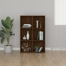 Boekenkast 66x30x98 cm bewerkt hout bruin eikenkleur