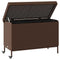 Tuinbox met wielen 110x55x73 cm poly rattan bruin