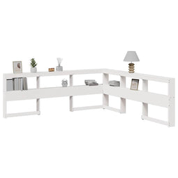 Boekenkast Hoofdeinde L-vormig 180 cm massief grenenhout wit
