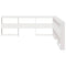 Boekenkast Hoofdeinde L-vormig 180 cm massief grenenhout wit