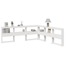 Boekenkast Hoofdeinde L-vormig 200 cm massief grenenhout wit