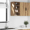 Hangkast 30x29,5x60 cm bewerkt hout artisanaal eikenkleur