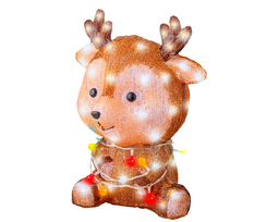 Lumineo - LEDrendier l27b32h38 cm bruin/k.wit/mlt