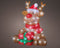 Lumineo - LED rendier l35b39h45 cm bruin/kwt kerst