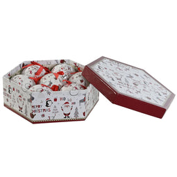 Kerstballen Home ESPRIT Wit Rood PVC (7 Stuks)