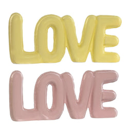 Decoratieve figuren Home ESPRIT LOVE Geel Roze Kinderen 24 X 2,5 X 10 cm (2 Stuks)