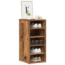 Schoenenkasten 2 st 32x35x70 cm bewerkt hout oud houtkleurig