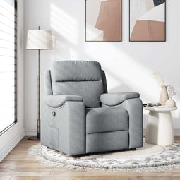 Fauteuil verstelbaar stof lichtgrijs
