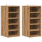 Schoenenkasten 2 st 32x35x70 cm bewerkt hout artisanaal eiken