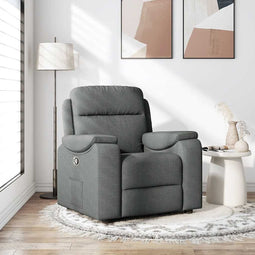 Fauteuil verstelbaar stof donkergrijs