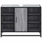Wastafelkast 80x33x60 cm bewerkt hout grijs sonoma eikenkleurig