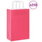 Papieren kraftzakken 250 st met hengsels 21x11x31 cm roze
