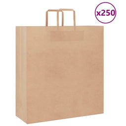 Papieren kraftzakken 250 st met hengsels 45x17x48 cm bruin