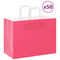 Papieren kraftzakken 50 st met hengsels 32x17x25 cm roze