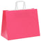 Papieren kraftzakken 50 st met hengsels 32x17x25 cm roze