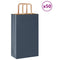 Papieren kraftzakken 50 st met hengsels 21x11x36 cm blauw