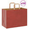 Papieren kraftzakken 50 st met hengsels 32x17x25 cm rood