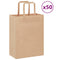 Papieren kraftzakken 50 st met hengsels 21x11x28 cm bruin