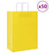 Papieren kraftzakken 50 st met hengsels 32x17x44 cm geel