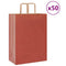 Papieren kraftzakken 50 st met hengsels 32x17x44 cm rood