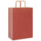 Papieren kraftzakken 50 st met hengsels 32x17x44 cm rood