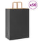 Papieren kraftzakken 50 st met hengsels 32x17x44 cm zwart