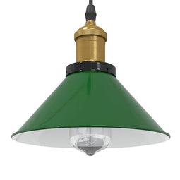 Hanglamp in hoogte verstelbaar E27 22 cm metaal glanzend groen