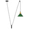 Hanglamp in hoogte verstelbaar E27 22 cm metaal glanzend groen