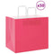Papieren kraftzakken 50 st met hengsels 32x22x28 cm roze