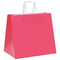 Papieren kraftzakken 50 st met hengsels 32x22x28 cm roze