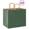 Papieren kraftzakken 50 st met hengsels 32x22x28 cm groen