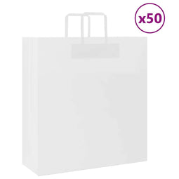 Papieren kraftzakken 50 st met hengsels 45x17x48 cm wit