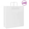 Papieren kraftzakken 50 st met hengsels 45x17x48 cm wit