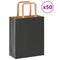 Papieren kraftzakken 50 st met hengsels 18x8x22 cm zwart