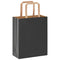 Papieren kraftzakken 50 st met hengsels 18x8x22 cm zwart