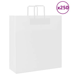 Papieren kraftzakken 250 st met hengsels 45x17x48 cm wit